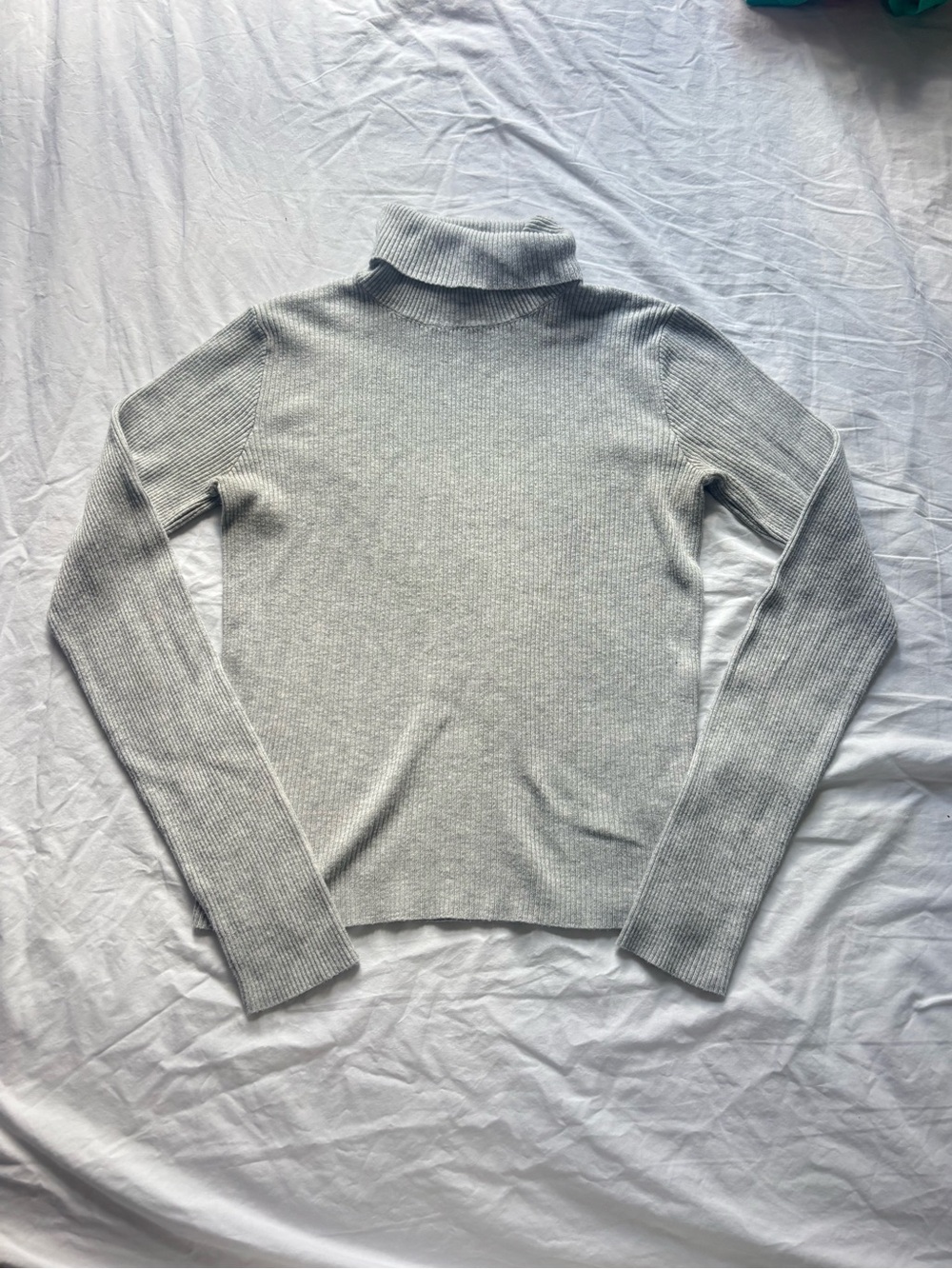 Brandy Melville Light Gray Ribbed Turtleneck